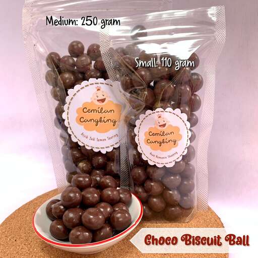 a bag of chocolate balls