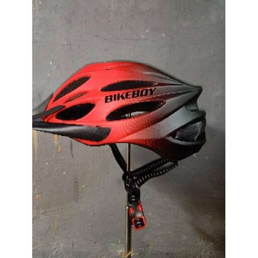 the helmet is a bicycle with a protective body.