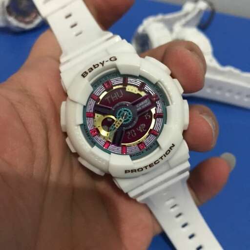 watch with a white strap
