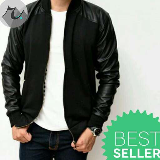 men's black leather jacket with a white t - shirt and jeans
