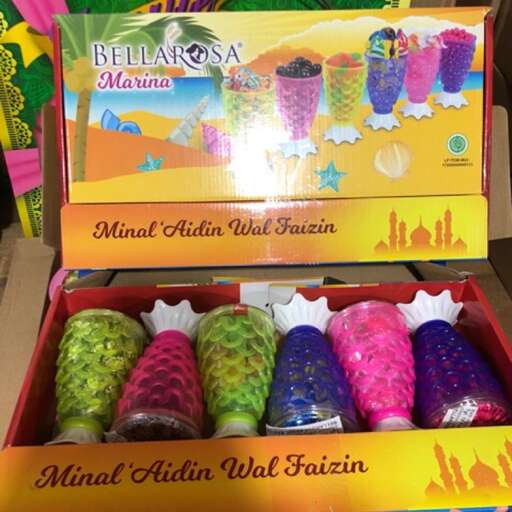 a box of crochet items for sale