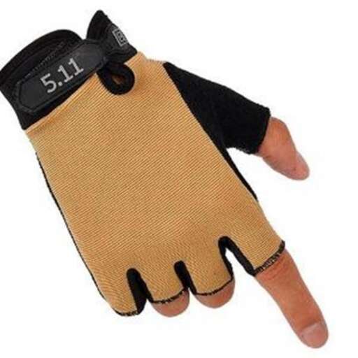 a glove made of leather and a plastic glove.