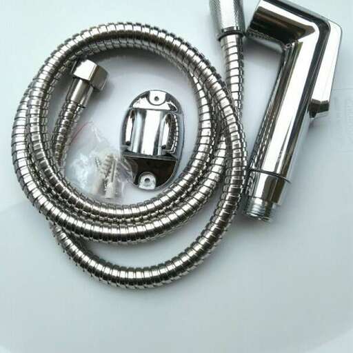 a silver sink faucet and a silver faucet.