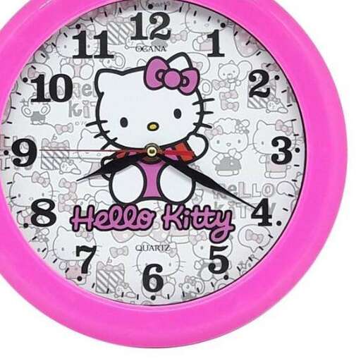 hello kitty clock in pink