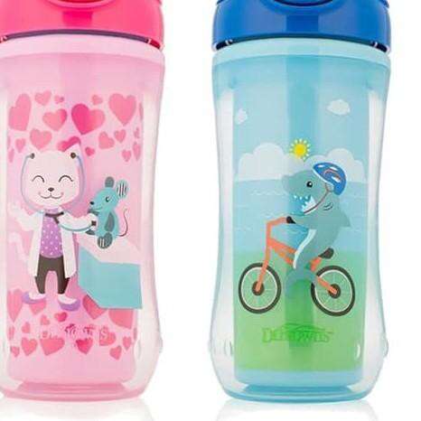 cute water bottle in pink and green