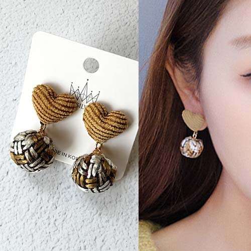 earrings made from a pair of gold and silver bead earrings