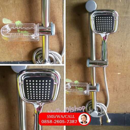 a shower head with a water pump