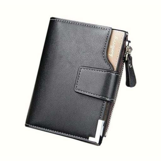 wallet in black with a zipper
