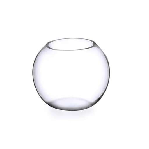 a glass bowl with a shadow