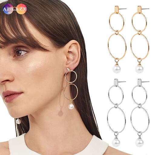 earrings with a round earring