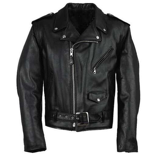 leather jacket with a zipper