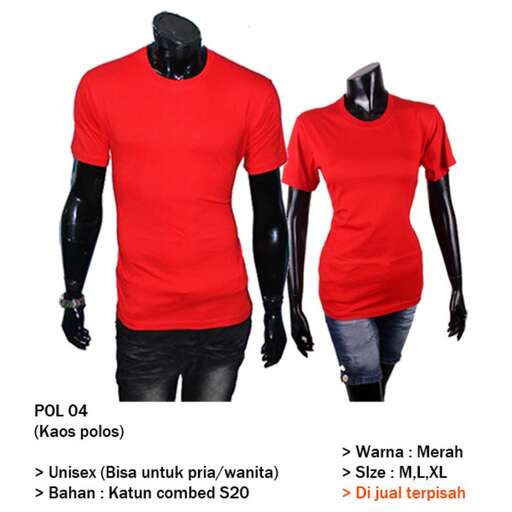 red t - shirt with a black design