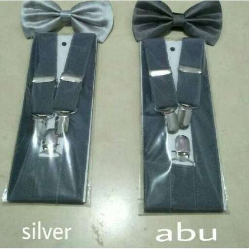 a silver bow tie wrapped in plastic.