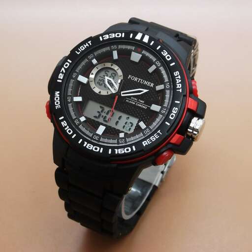 the black watch with red strap