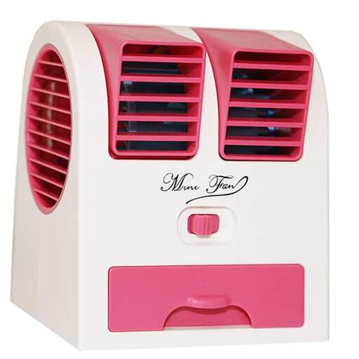 hot pink electric heater in white background