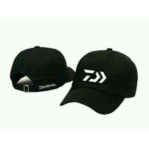 a black cap with a white arrow and a white arrow.