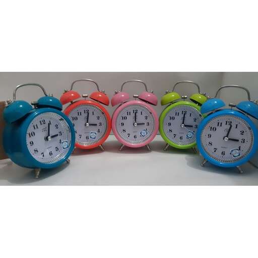 a row of colorful clocks with different colored and different colors.