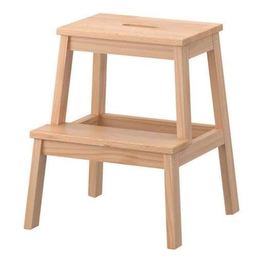 a stool made of wood