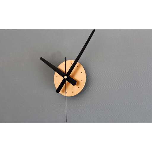 a clock with two black hands and two black hands.