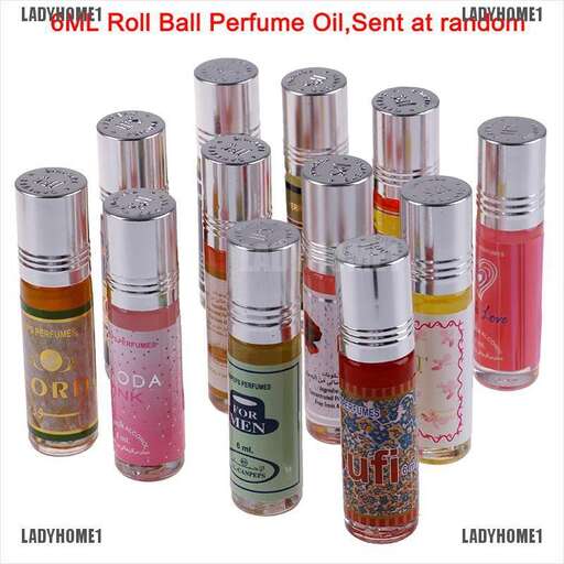 perfume oil in a row