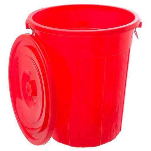 red bucket isolated on a white background
