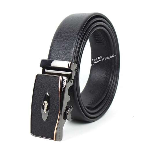 leather belt with a buckle
