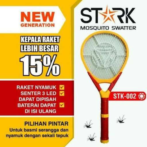 a poster of a tennis racket with a mosquito.