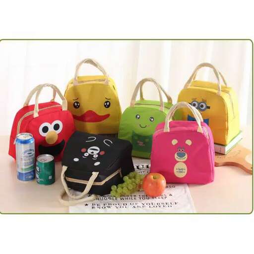 a collection of colorful bags and toys in a variety of colors.