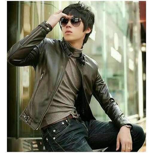 person in a leather jacket