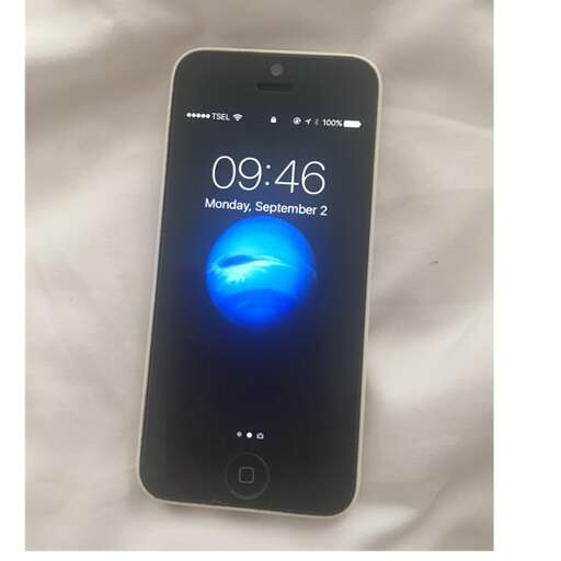 a smart phone with a blue light on it.