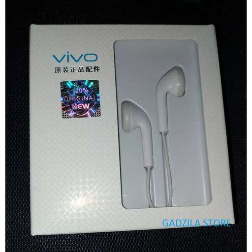 a pair of white ear buds in a box.