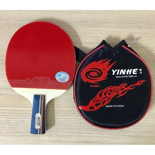 a tennis racket and a tennis ball in a bag.