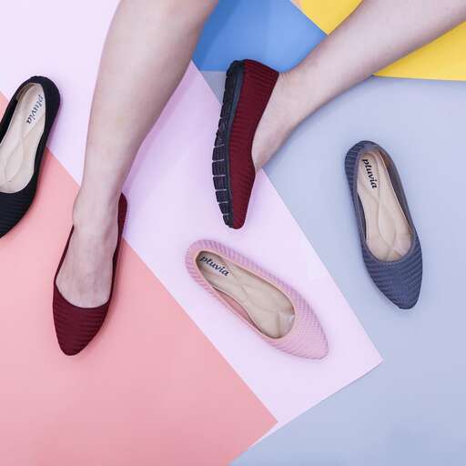 a pair of shoes in a colorful pattern