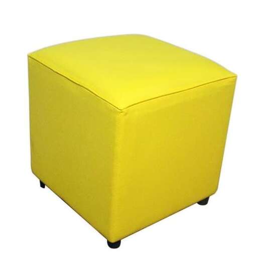 yellow ottoman in a bright yellow color