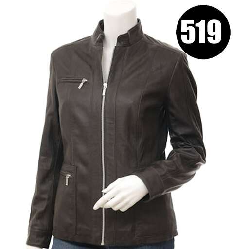 leather jacket with a zipper