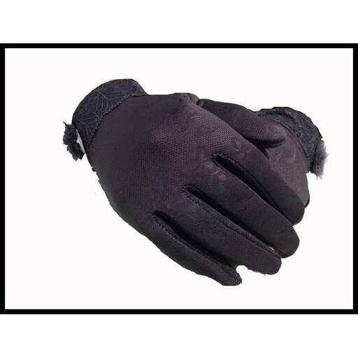 a black glove with a black glove on it.