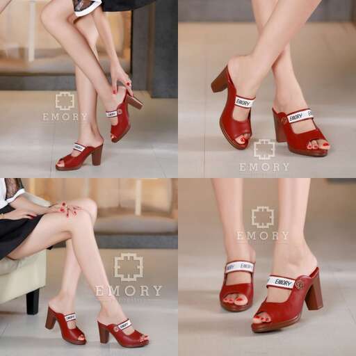 red shoes with a black skirt