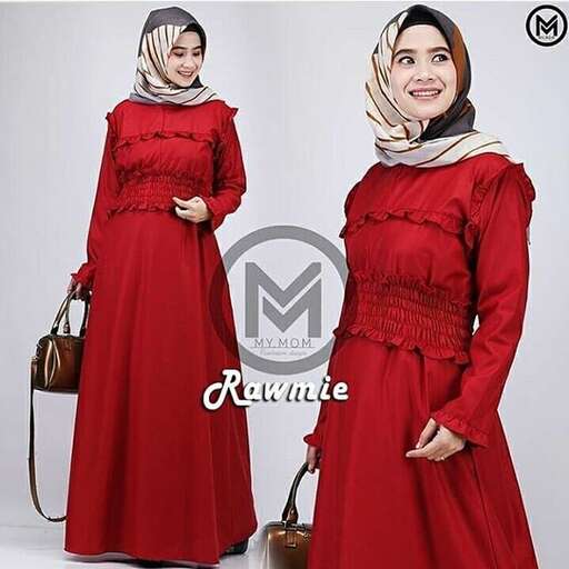 a woman in a red dress