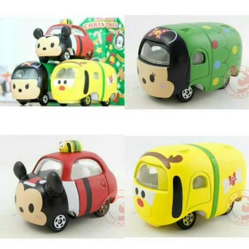 a toy car with a bus on it