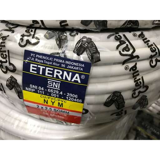 a large bag of white piped wire.