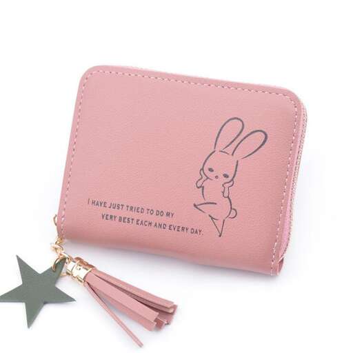 i'm in love with this pink leather wallet.