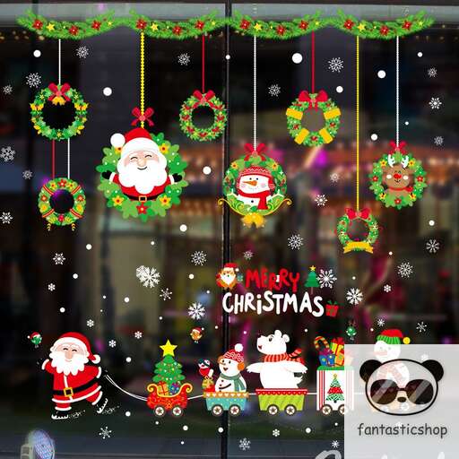 christmas window display in a shop window