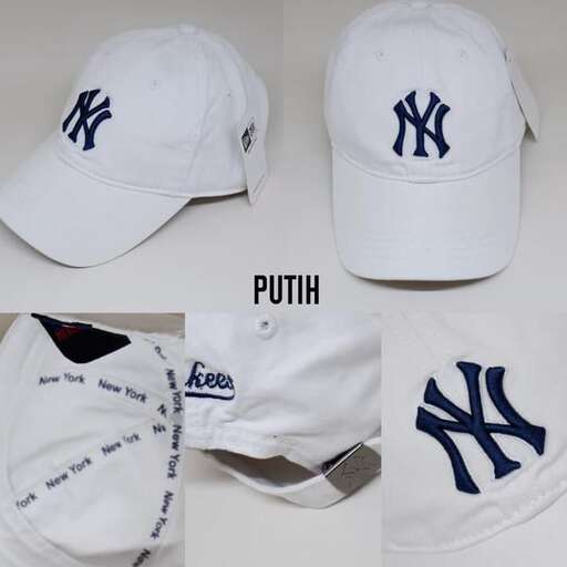 baseball cap, name on the hat.