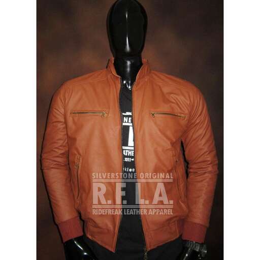 leather jacket with a zipper