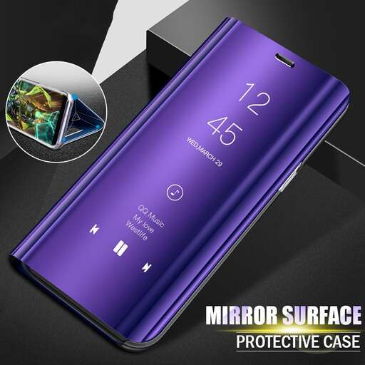 a smartphone with a reflective surface and a mirror on the back.