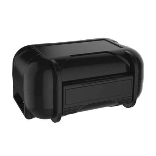 the case is made of solid black leather.