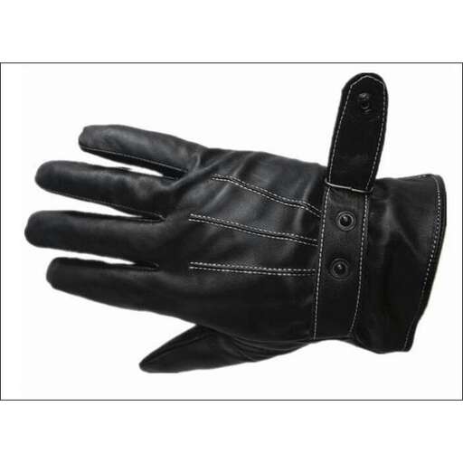 leather gloves - black leather gloves with a zipper
