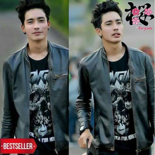 a man in a leather jacket