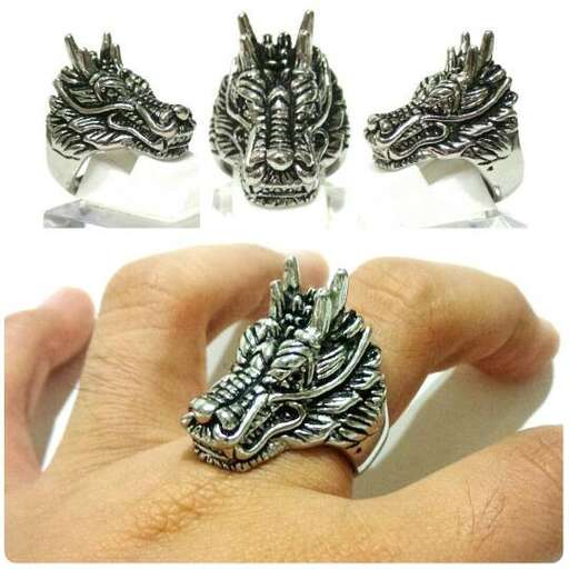 a dragon in sterling silver