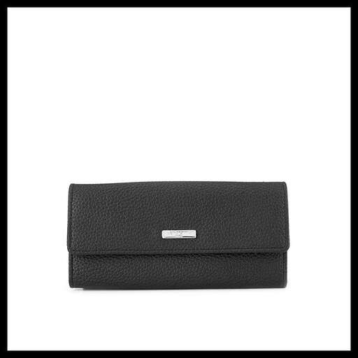 black wallet in a soft leather